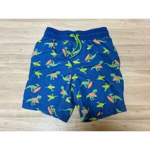 Simple Joys by Carter's Boys Blue Surfing Dinosaur Swim Trunks 4T